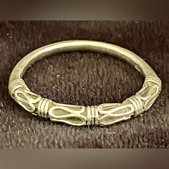 Sterling Silver Knotted Rope Women's Ring Stamped 925 Knot Design Bali Balinese - Picture 6 of 15